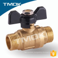 Yuhuan factory TMOK, single long handle DN15 DN20 sand blasted nature color PN16 90 degree brass ball valve